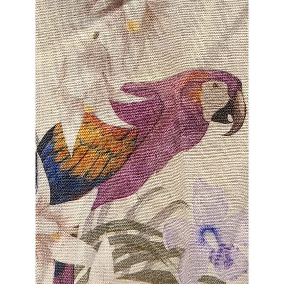Zara Bloggers Favorite Floral Parrot Tapestry Linen Button Up Dress M *Flaw EUC - Picture 12 of 15